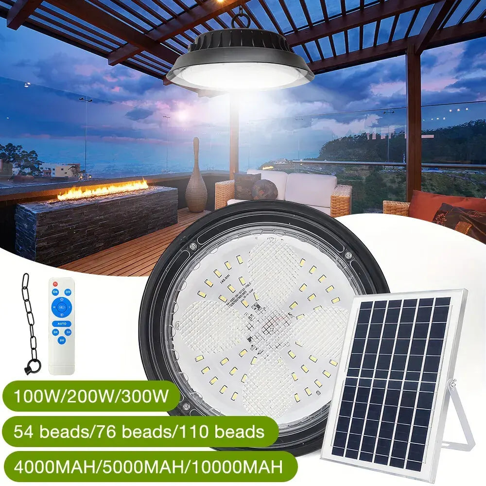 Solar Power Outdoor UFO LED High Bay Light 300W Black for Shed Garage Shop - Image 8