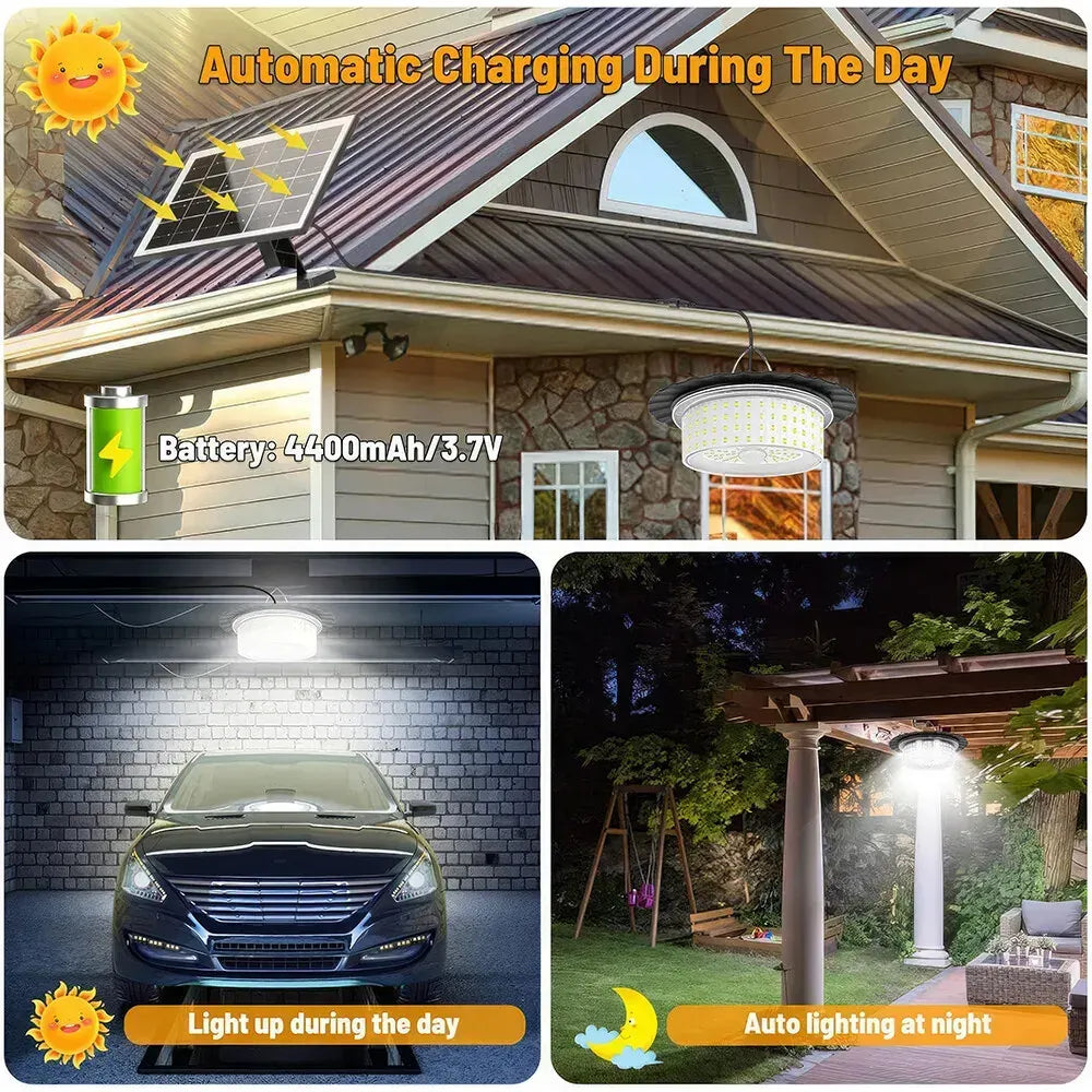 3000LM Black Solar Shed Light with 244 LEDs, Remote Control, 5 Modes, IP65 Waterproof - Image 2