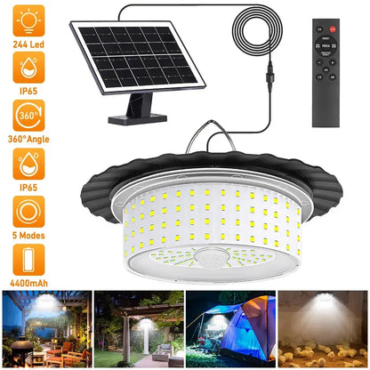 3000LM Black Solar Shed Light with 244 LEDs, Remote Control, 5 Modes, IP65 Waterproof - Image 5
