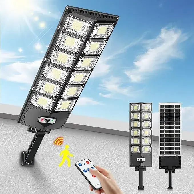 2-Pack 80000LM Black Solar Street Light with 504 LEDs and Remote Control - Image 7