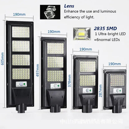 Solar LED Street Light with Radar Sensor, Black, 160W, Outdoor Flood Lamp - Image 7
