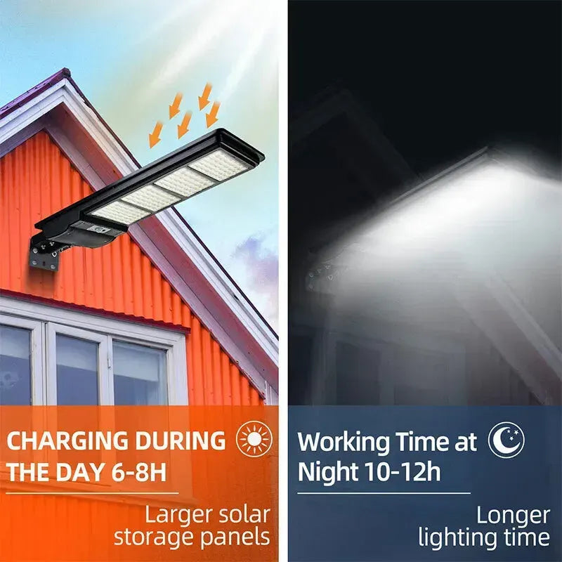 Solar LED Street Light with Radar Sensor, Black, 160W, Outdoor Flood Lamp - Image 8
