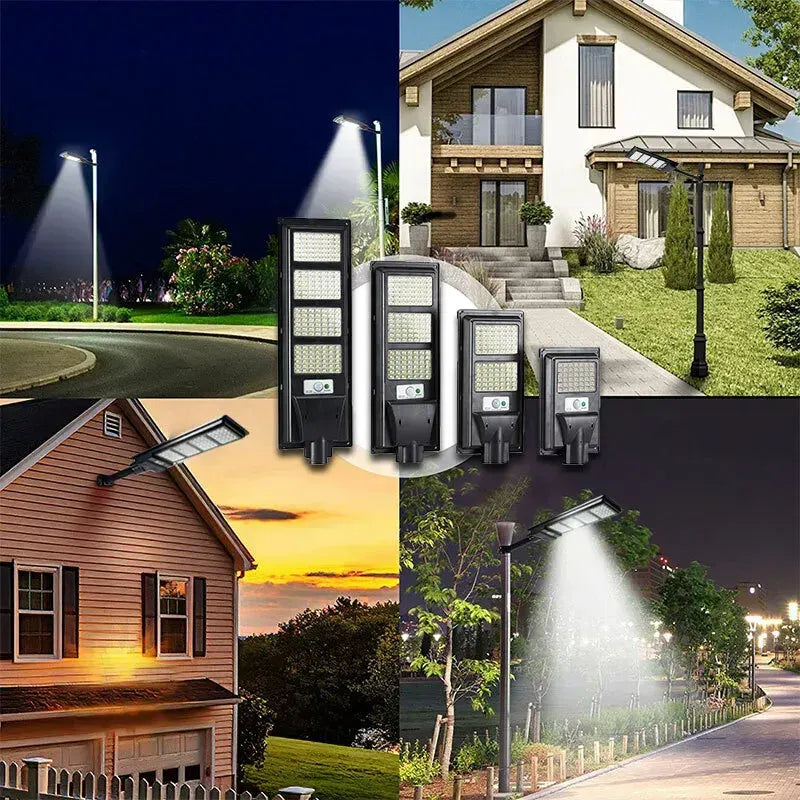 Solar LED Street Light with Radar Sensor, Black, 160W, Outdoor Flood Lamp - Image 9