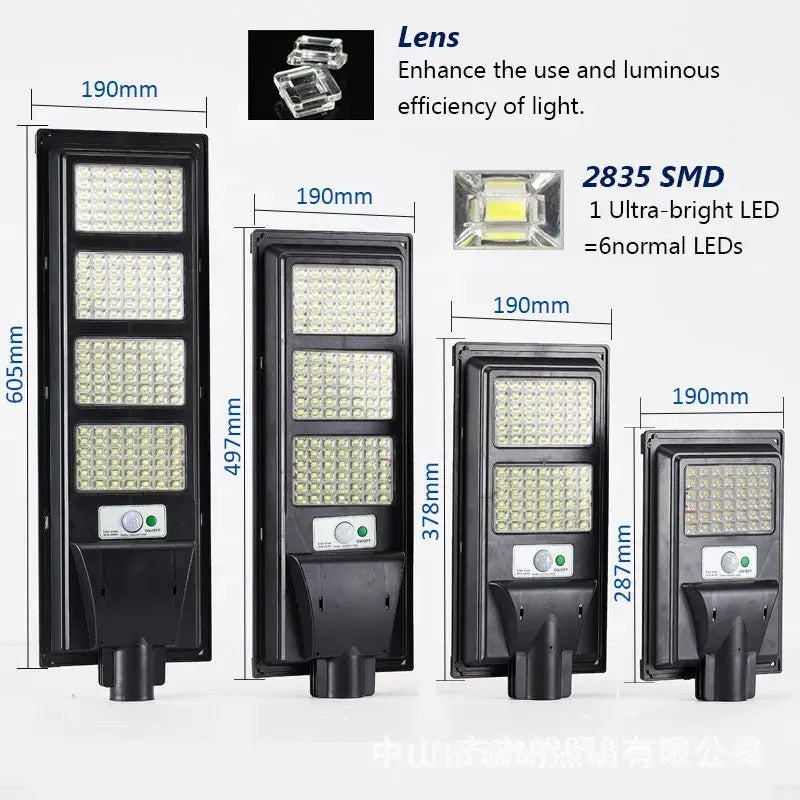 Solar Street LED Light with Radar Sensor, Black, 320W, Outdoor Flood Wall Lamp - Image 7
