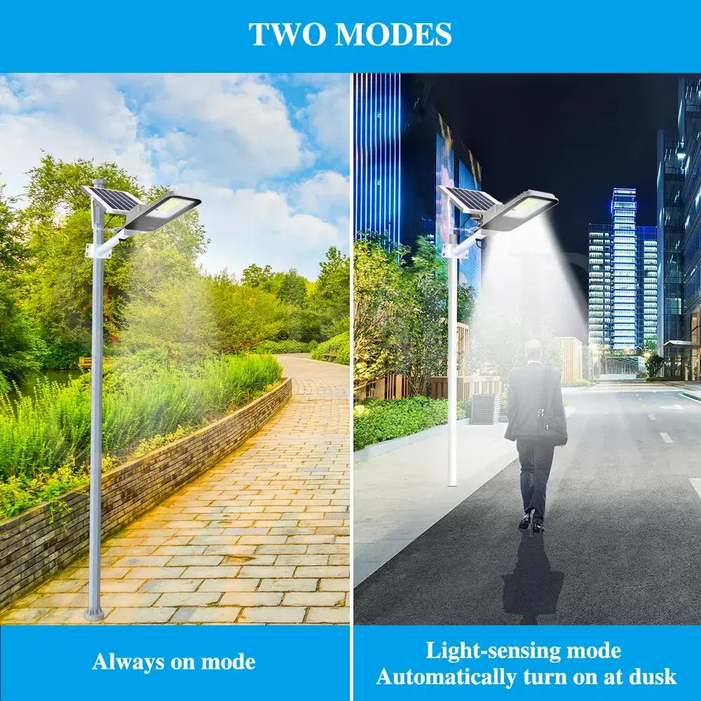 Solar LED Street Light Black Waterproof Outdoor Flood Lamp with Remote Control - Image 5