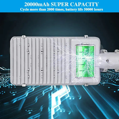 Solar LED Street Light Black Waterproof Outdoor Flood Lamp with Remote Control - Image 6