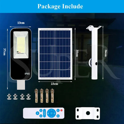 Solar LED Street Light Black Waterproof Outdoor Flood Lamp with Remote Control - Image 8
