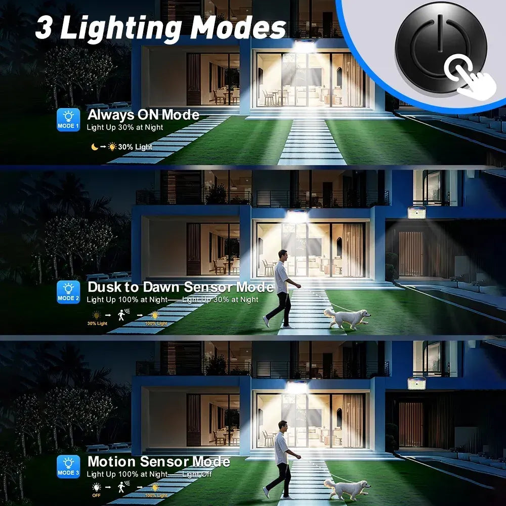 6 Pack Black Solar Motion Sensor Lights Outdoor Security Lamp 2000LM IP65 - Image 2