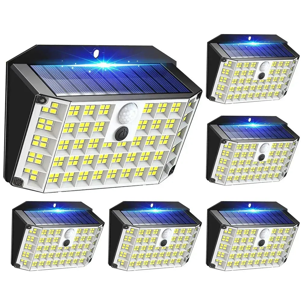 6 Pack Black Solar Motion Sensor Lights Outdoor Security Lamp 2000LM IP65 - Image 3