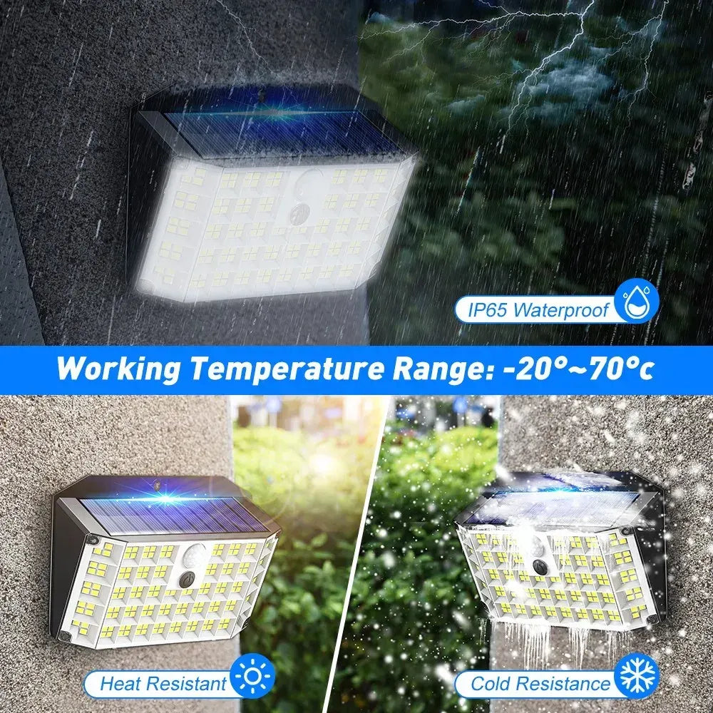 6 Pack Black Solar Motion Sensor Lights Outdoor Security Lamp 2000LM IP65 - Image 4