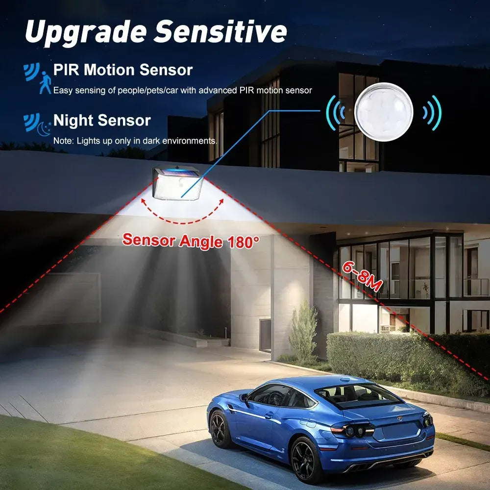 6 Pack Black Solar Motion Sensor Lights Outdoor Security Lamp 2000LM IP65 - Image 5
