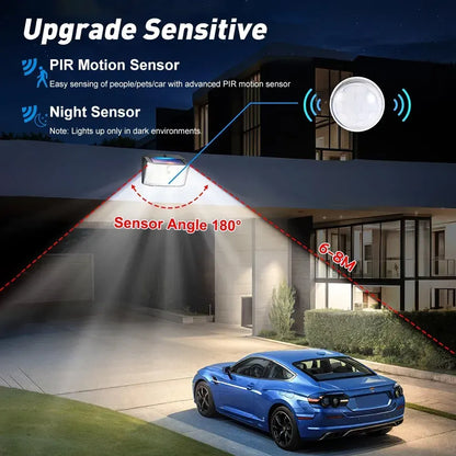 6 Pack Black Solar Motion Sensor Lights Outdoor Security Lamp 2000LM IP65 - Image 5
