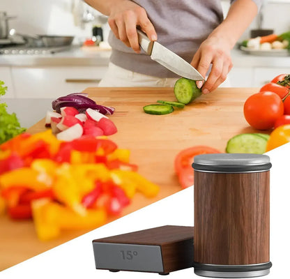Premium Rolling Knife Sharpener in Black, Manual, Stainless Steel, 14x12x6cm - Image 3