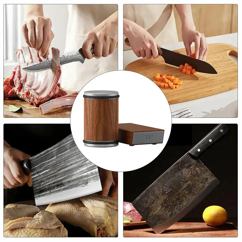 Premium Rolling Knife Sharpener in Black, Manual, Stainless Steel, 14x12x6cm - Image 5