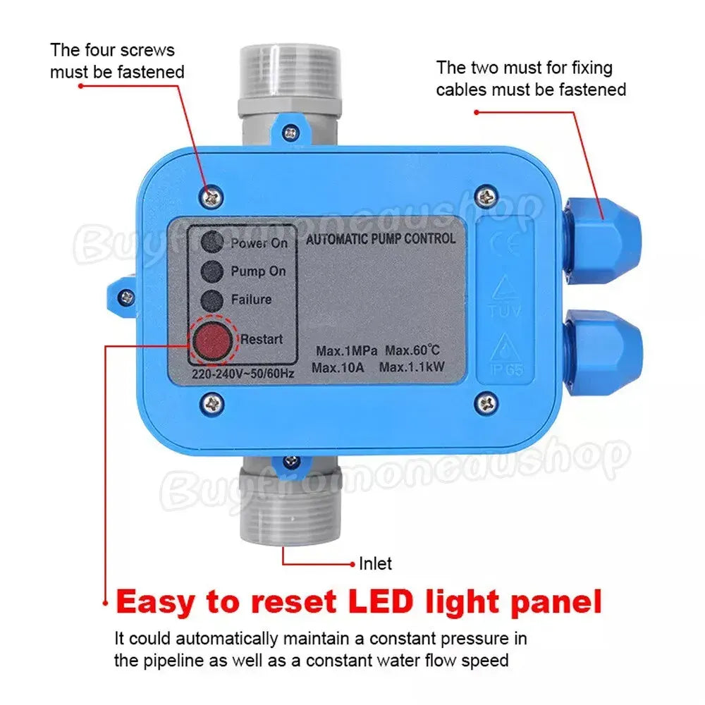 Automatic Water Pump Controller Pressure Switch Electronic Unit in Blue for Irrigation - Image 7