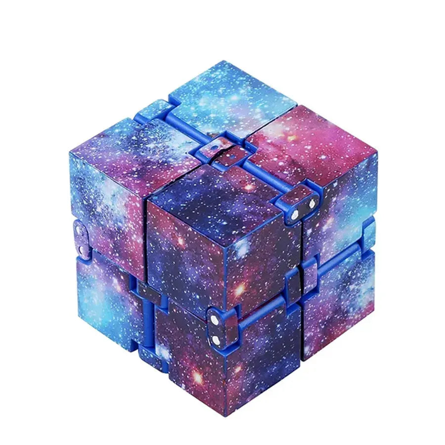 Infinity Cube Fidget Toy in Blue Starry Sky for Stress Relief and Sensory Play - Image 3
