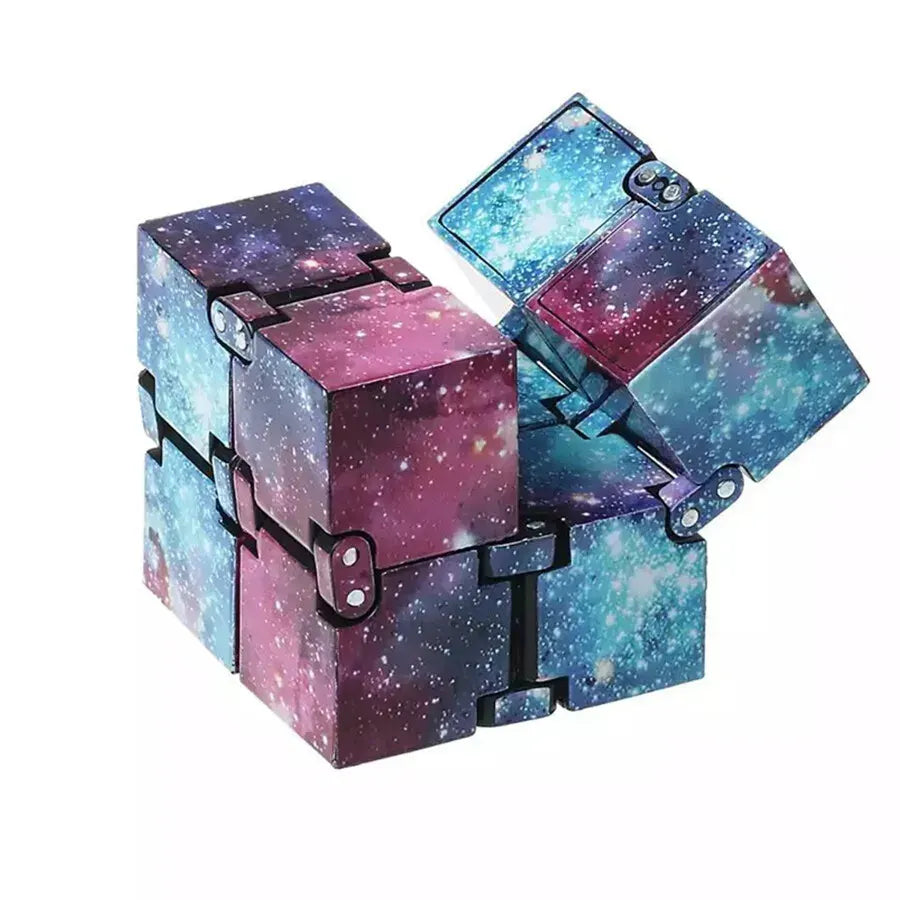 Infinity Cube Fidget Toy in Blue Starry Sky for Stress Relief and Sensory Play - Image 6