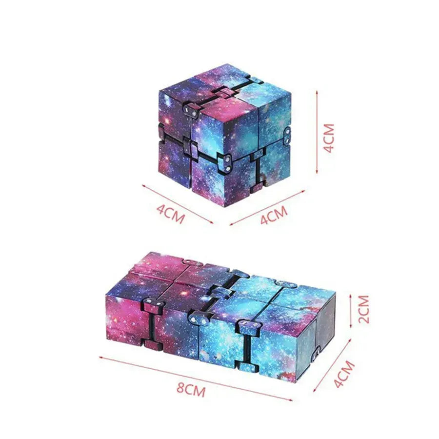 Infinity Cube Fidget Toy in Blue Starry Sky for Stress Relief and Sensory Play - Image 7