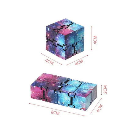 Infinity Cube Fidget Toy in Blue Starry Sky for Stress Relief and Sensory Play - Image 7