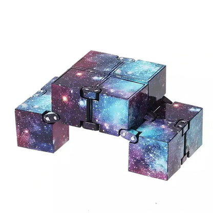 Infinity Cube Fidget Toy in Blue Starry Sky for Stress Relief and Sensory Play - Image 8