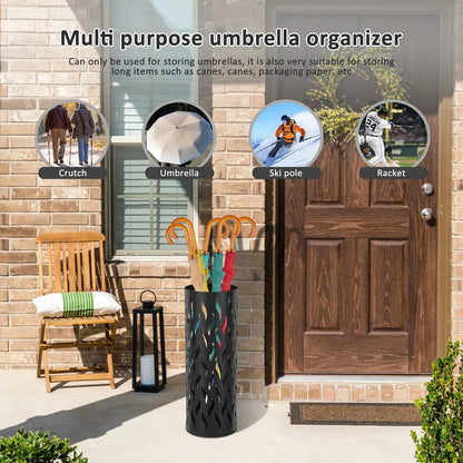 Metal Umbrella Stand in White, 15x15x42cm, Holds 4-6 Long Umbrellas - Image 8