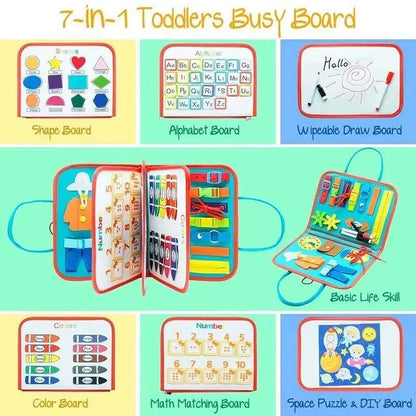 Multicolour Montessori Sensory Busy Board for Kids - Multi-Colour Learning Toy - Image 3