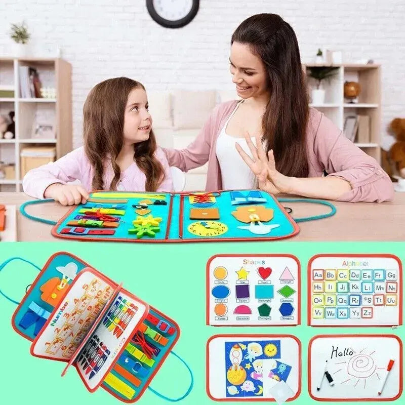 Multicolour Montessori Sensory Busy Board for Kids - Multi-Colour Learning Toy - Image 4