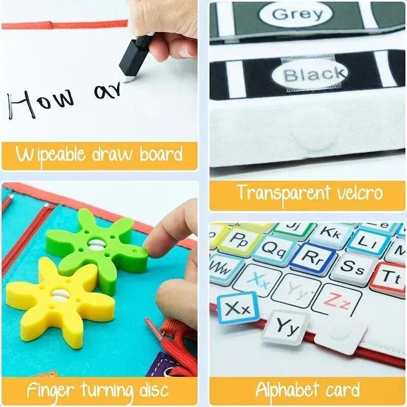 Multicolour Montessori Sensory Busy Board for Kids - Multi-Colour Learning Toy - Image 6