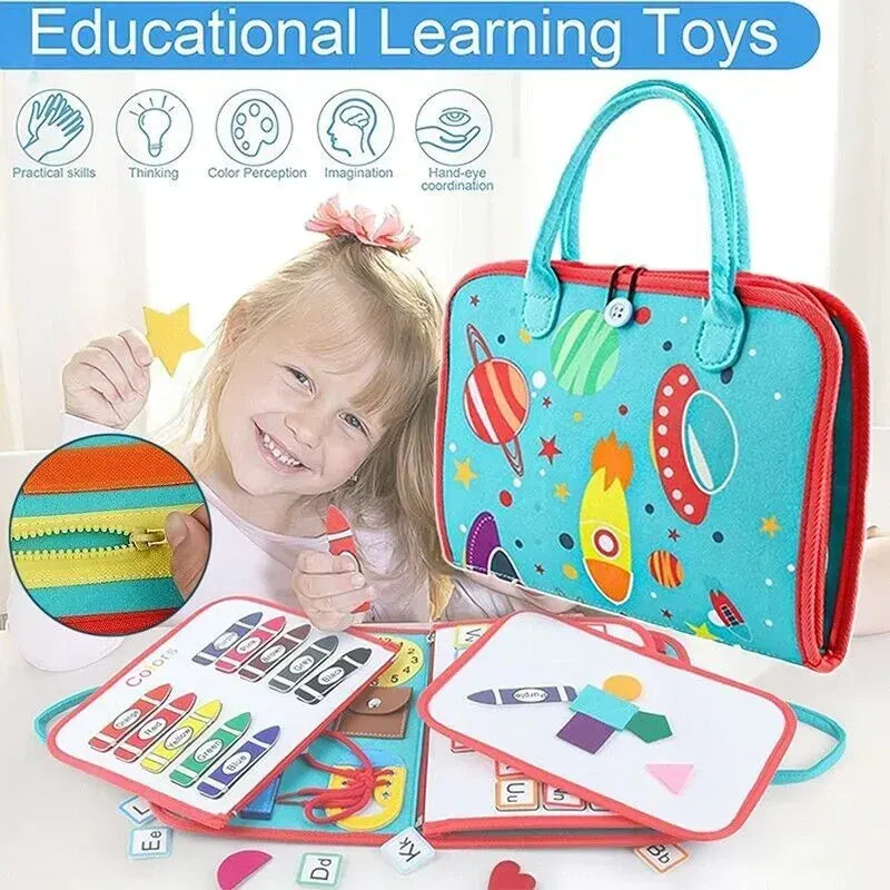 Multicolour Montessori Sensory Busy Board for Kids - Multi-Colour Learning Toy - Image 8