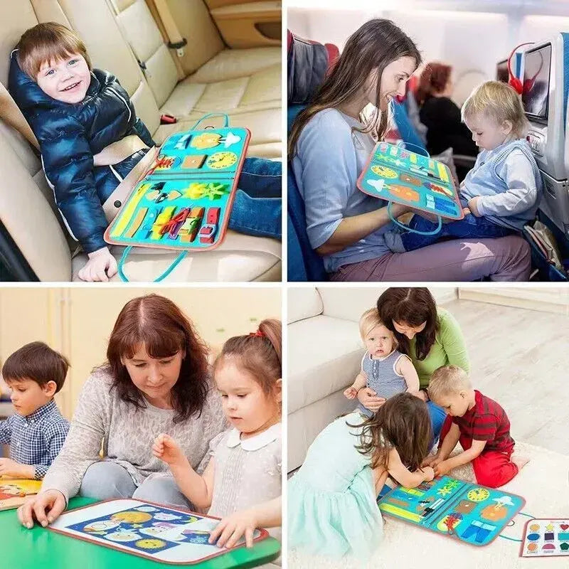 Multicolour Montessori Sensory Busy Board for Kids - Multi-Colour Learning Toy - Image 9