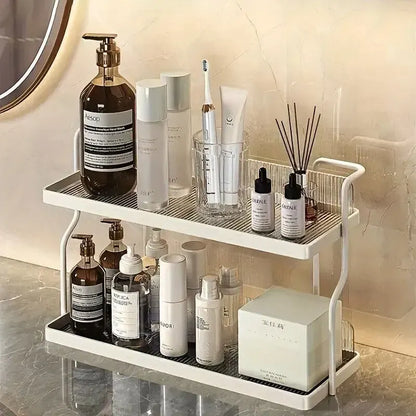 Two-Tier Kitchen Storage Rack Organizer in White with Removable Trays, 30.5x12.2x20.3cm - Image 8