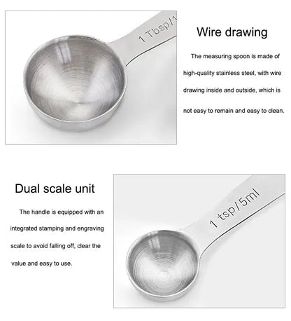 Stainless Steel Measuring Spoons Set, 6 Pieces, Silver for Accurate Cooking and Baking - Image 6