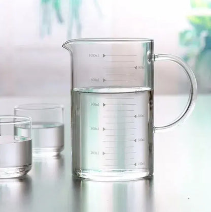 Large 1000ml Clear Borosilicate Glass Measuring Cup with Direct Fire Heat Resistance - Image 2