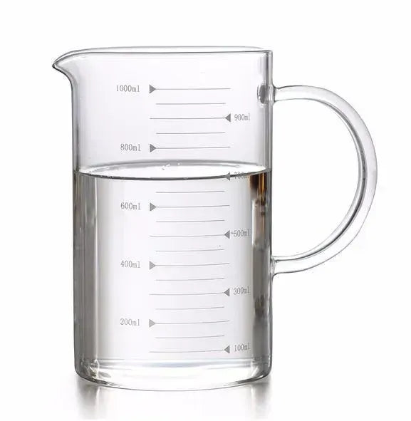 Large 1000ml Clear Borosilicate Glass Measuring Cup with Direct Fire Heat Resistance - Image 3