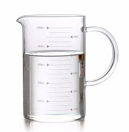 Large 1000ml Clear Borosilicate Glass Measuring Cup with Direct Fire Heat Resistance - Image 3