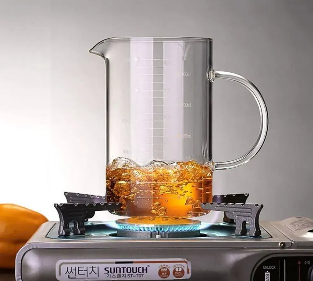 Large 1000ml Clear Borosilicate Glass Measuring Cup with Direct Fire Heat Resistance - Image 4