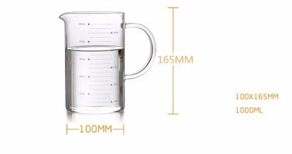 Large 1000ml Clear Borosilicate Glass Measuring Cup with Direct Fire Heat Resistance - Image 9