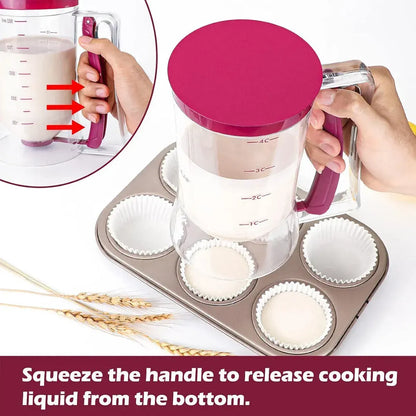 900mL Black Batter Dispenser for Waffles, Pancakes, and Cupcakes - Image 7