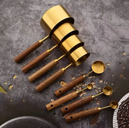 Stainless Steel Measuring Cups and Spoons Set, Cooper Finish, 8-Piece for Baking and Cooking - Image 5