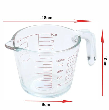 500ml Clear Glass Measuring Jug with Scale for Baking and Cooking - Image 2