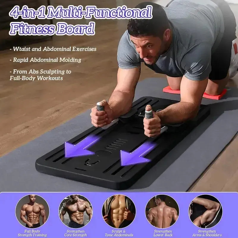 8-in-1 Multifunctional Black Fitness Board for Pilates, Abdominal Strength, and Core Training - Image 6