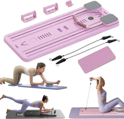 8-in-1 Multifunctional Fitness Board in Black for Core Strength and Abdominal Training - Pink