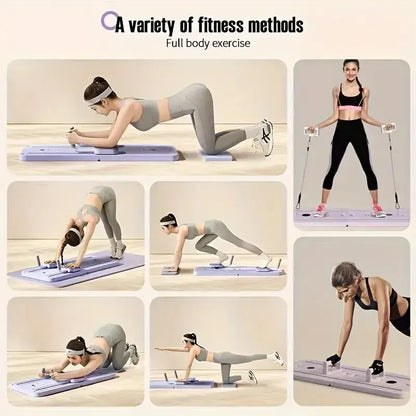 8-in-1 Multifunctional Fitness Board in Black for Core Strength and Abdominal Training - Purple - Image 3