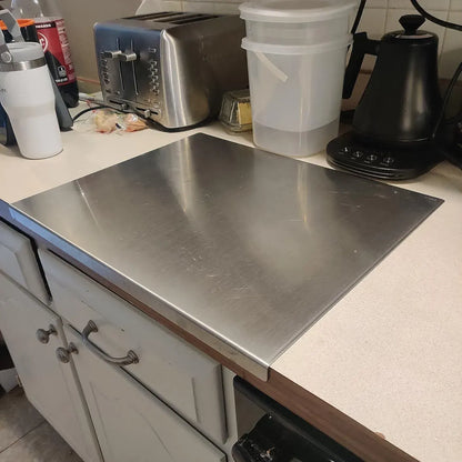 Silver Stainless Steel Chopping Board 60x50cm - Non-Slip Pastry Worktop Protector - Image 7