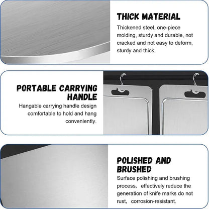 Double-Sided Titanium Cutting Board in Silver, 29x20CM, Durable and Heat Resistant - Image 5
