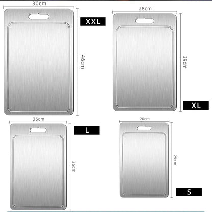 Double-Sided Titanium Cutting Board in Silver, 29x20CM, Durable and Heat Resistant - Image 9