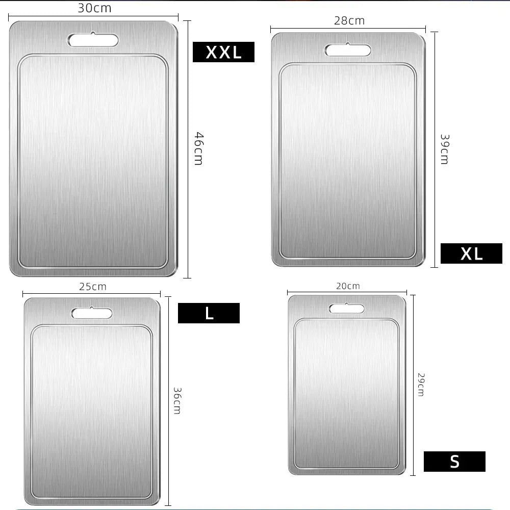 Double-Sided Titanium Cutting Board in Silver, 46x30cm, Durable and Heat Resistant - Image 9