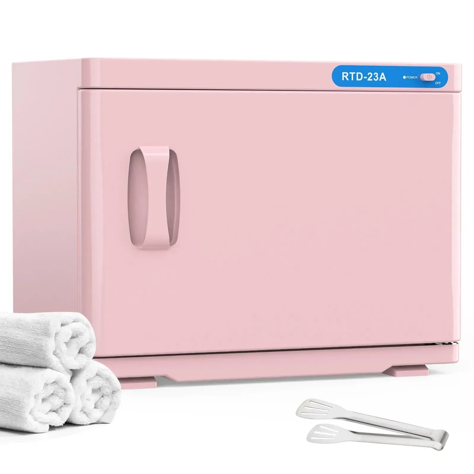Pink 23L Hot Towel Warmer Cabinet with UV Sterilizer for Salon and Home Use - Image 5