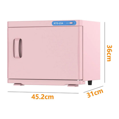 Pink 23L Hot Towel Warmer Cabinet with UV Sterilizer for Salon and Home Use - Image 7