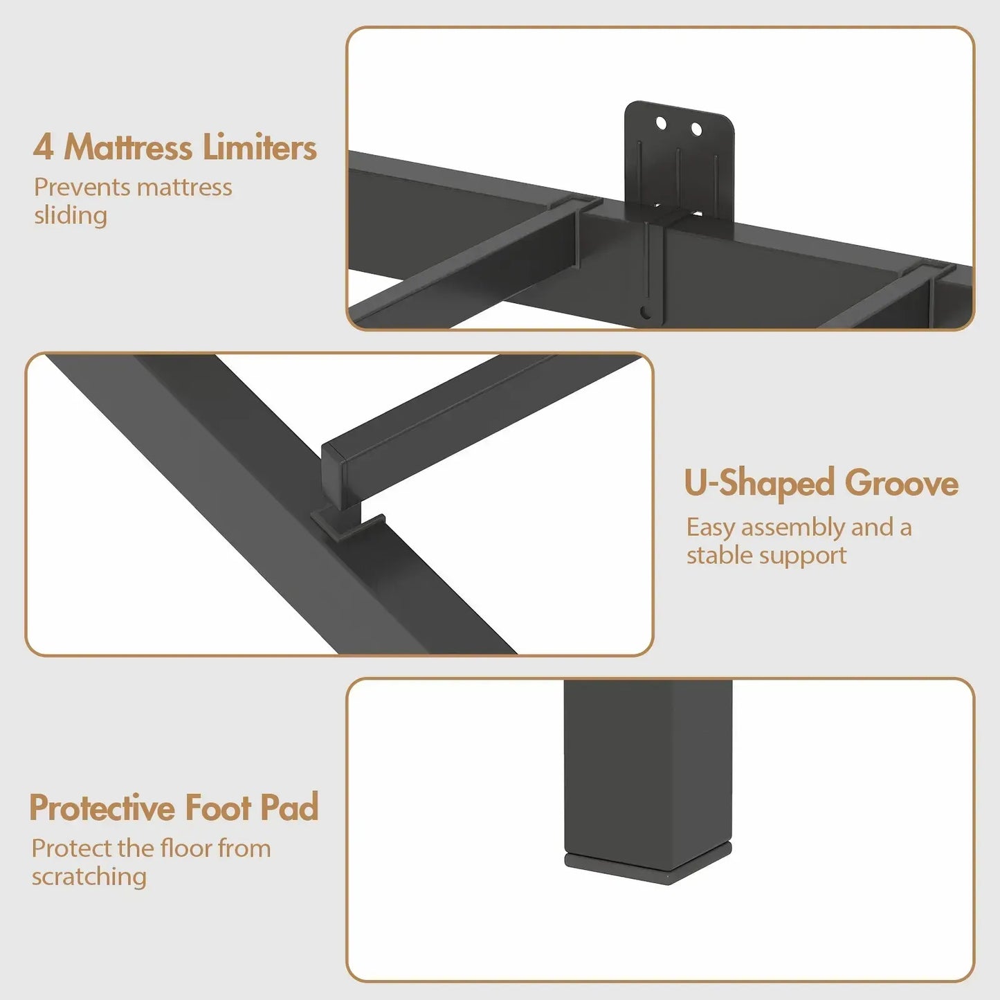 Walnut Single LED Corner Bed Frame in Black with 2 Storage Drawers and Charging Station - Image 9